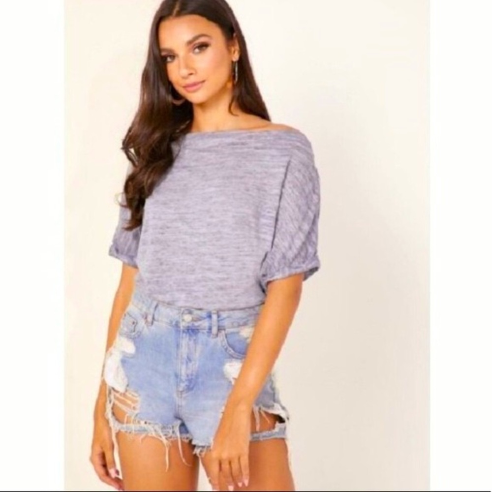 We the free Astrid grey burn-out T-shirt ss xs